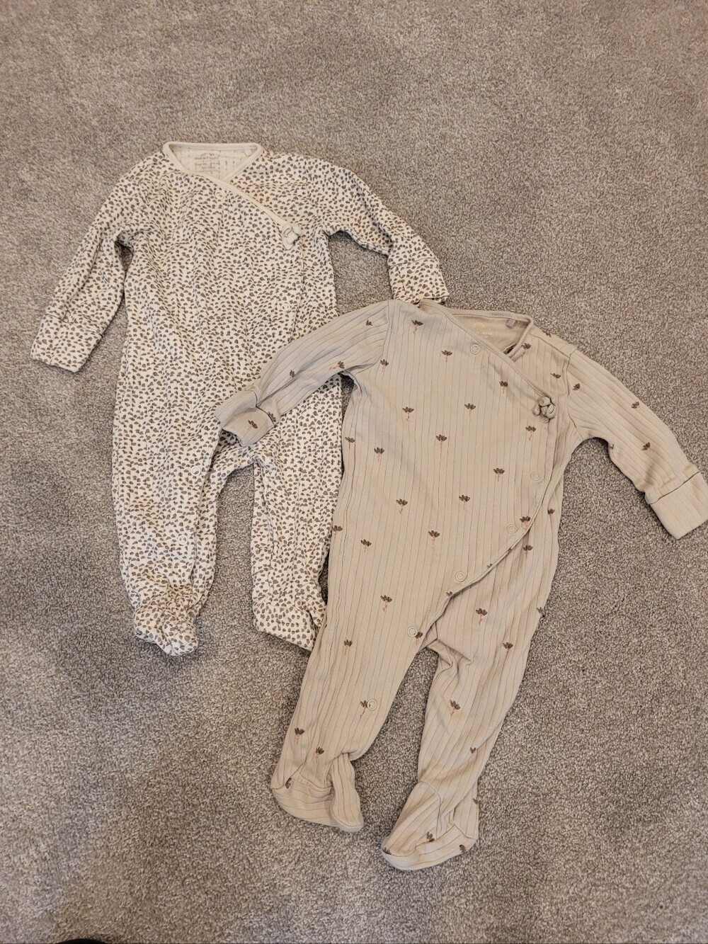 NEXT Baby Neutral Beige Baby One-Piece Sleeper Pajamas Size 3-6 Months